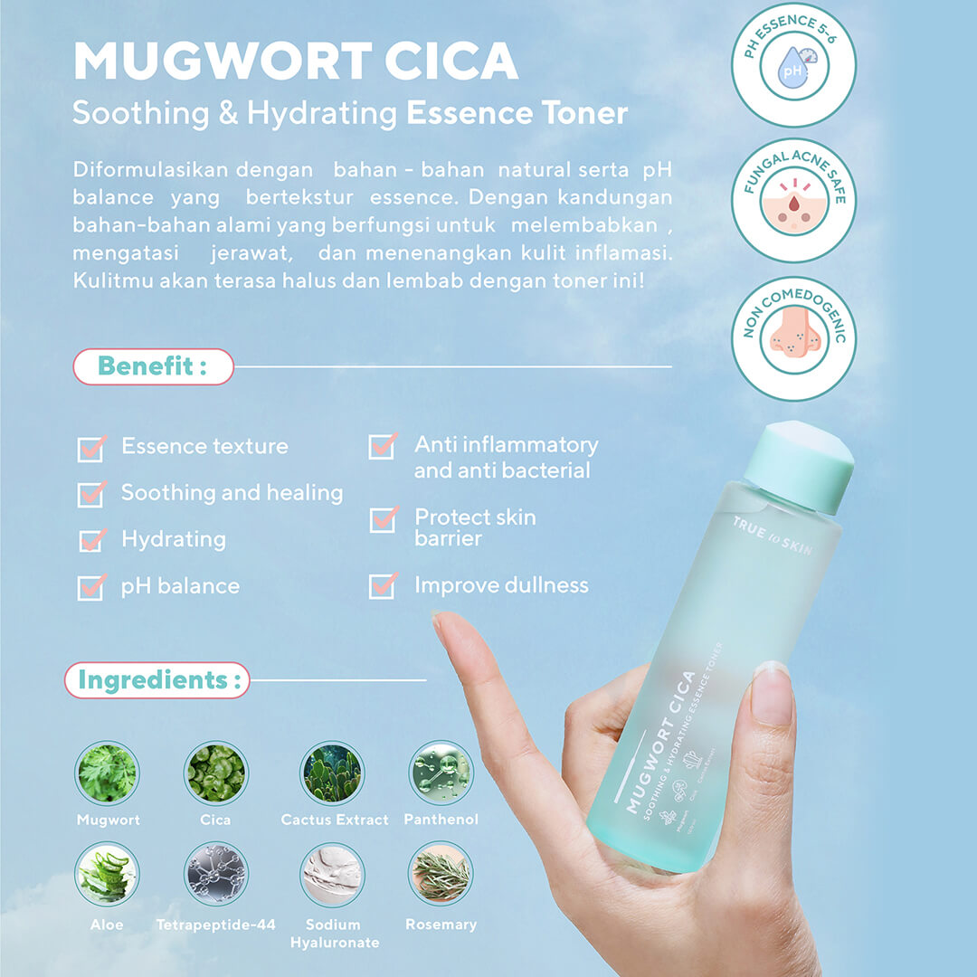 True To Skin Mugwort Cica Soothing & Hydrating Essence Toner | 100 ml