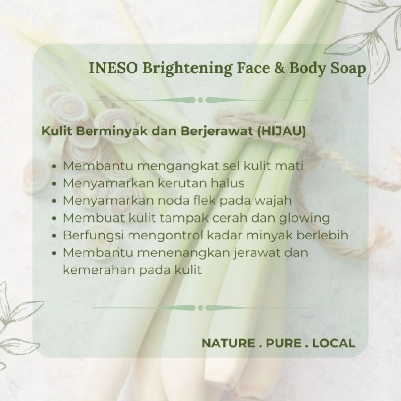 Ineso Brightening Face & Body Soap - Hijau | 70gr