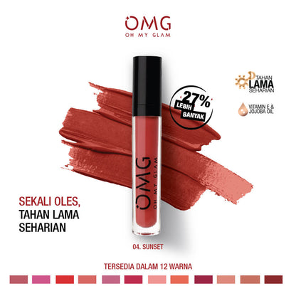 OMG Oh My Glam Matte Kiss Lip Cream - 04 Sunset | 3.5 g