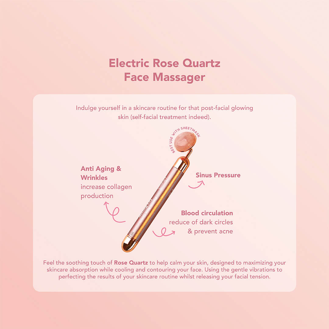 Jacquelle Electric Rose Quartz Face Massager