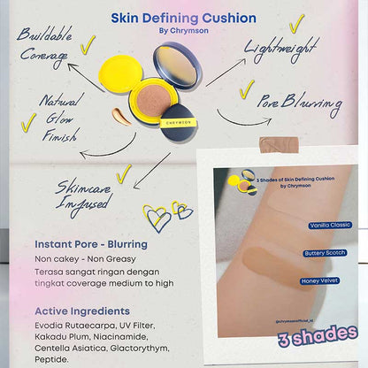 Chrymson Skin Defining Cushion Natural Glow UV - Buttery Scotch | 15gr