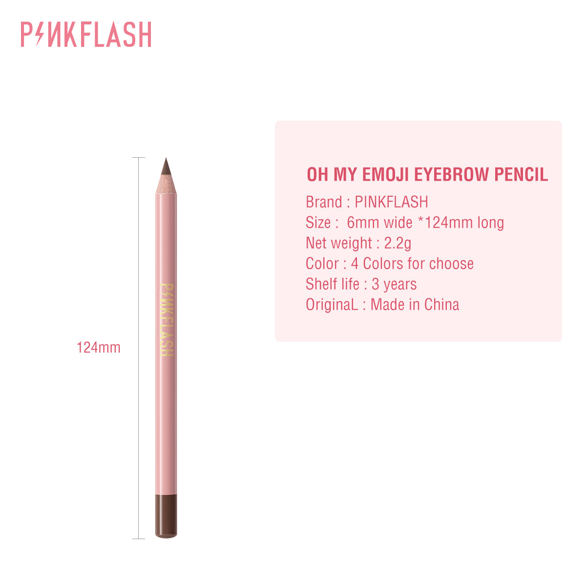 Pinkflash E02 Waterproof Easy Eyebrow Pencil - 03 Chocolate Brown