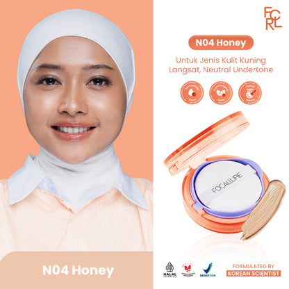 FOCALLURE Poreless Matte Cushion - N04 Honey