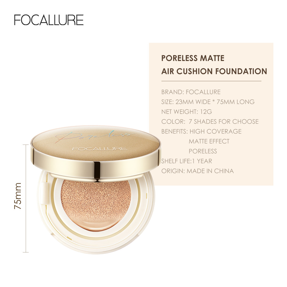 Focallure Poreless Matte Air Cushion Foundation FA198 #103