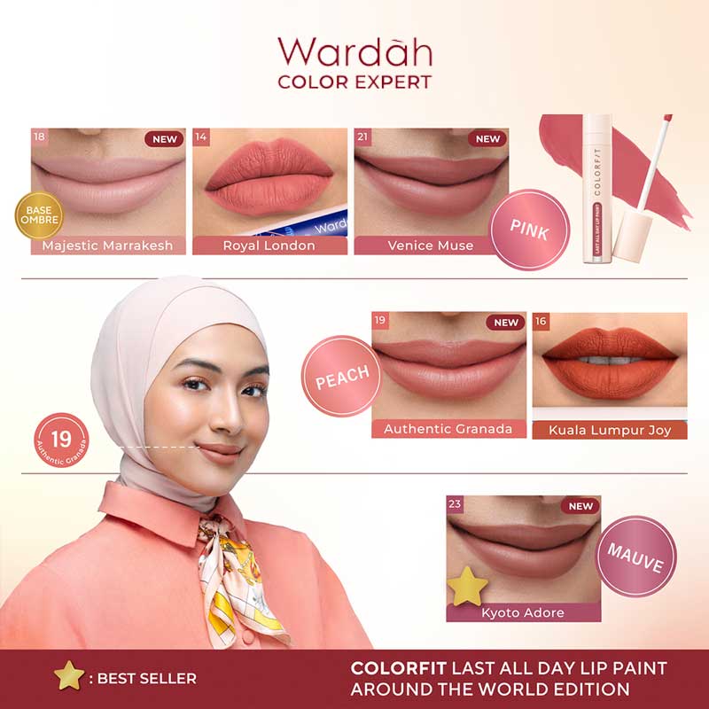 WARDAH Colorfit Last All Day Lip Paint 14 - Royal London | 4.2 gr