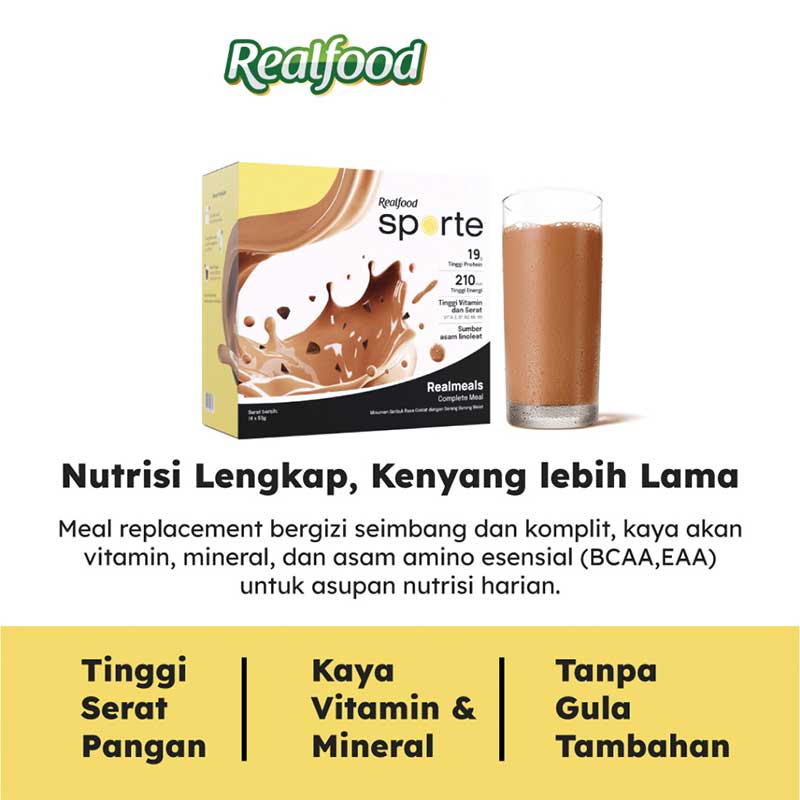 Realfood Sporte Realmeals Sereal Protein Bird's Nest - Cokelat (6 pcs) | 6 X 50gr