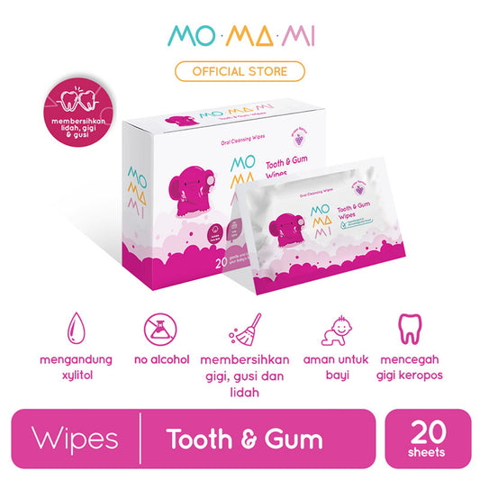 MoMaMi Baby Tooth & Gum - Tisu Basah Gigi & Gusi Bayi (20 Lembar)