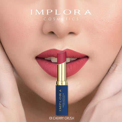 IMPLORA Lipstik Intense Matte Lipstick 01 - Cherry Crush | 3.5 gr