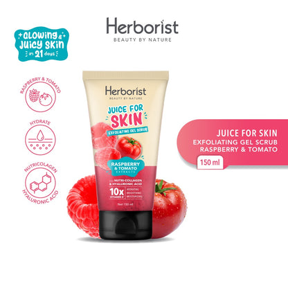 HERBORIST Juice For Skin Exfoliating Gel Scrub Raspberry Tomato 150ml