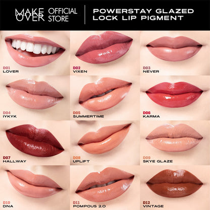 MAKE OVER Powerstay Glazed Lock Lip Pigment - D10 DNA | 3 gr