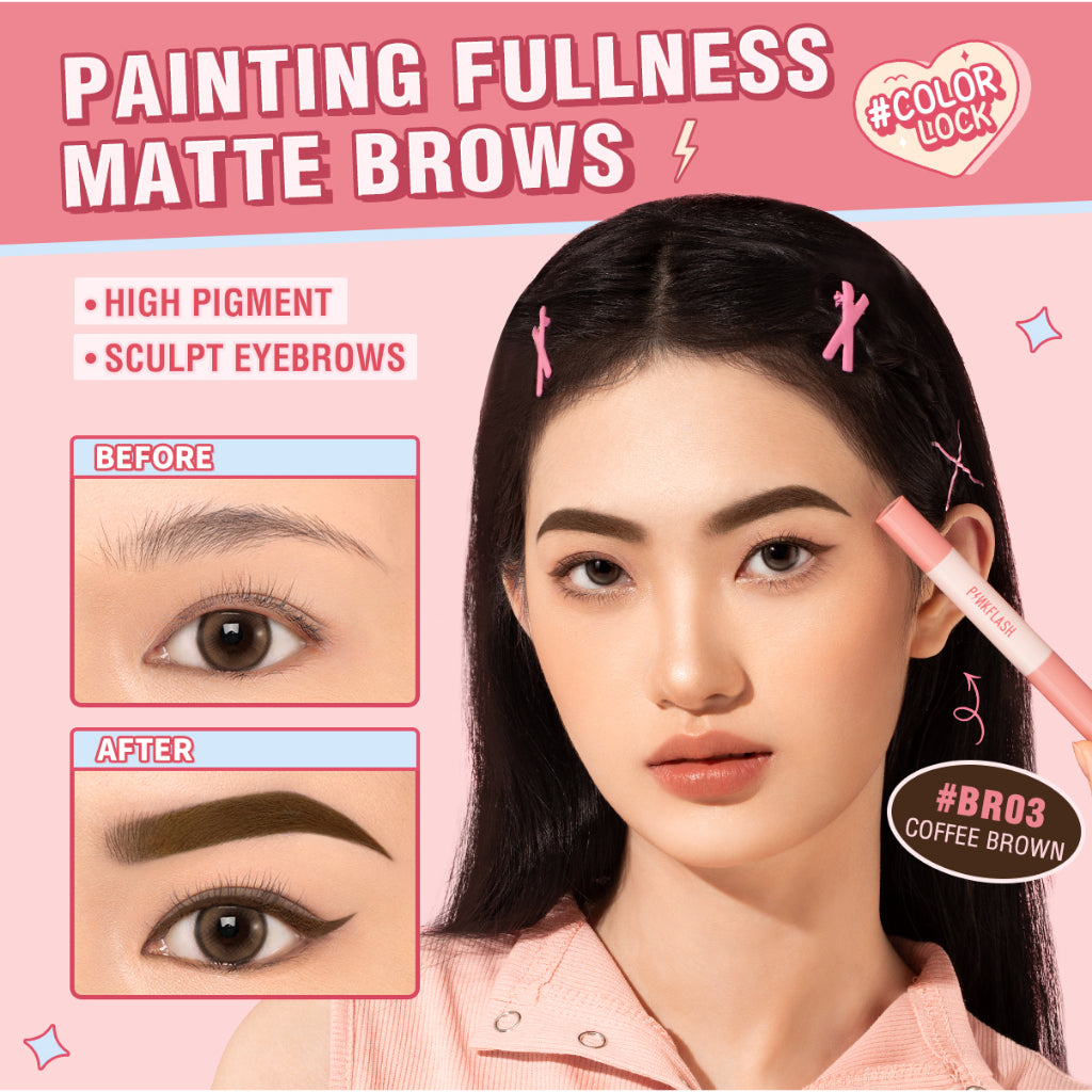 PINKFLASH SMUDGE PROOF BROW POMADE BR02