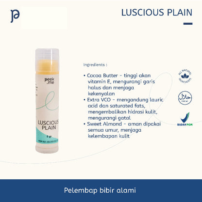 Peek Me Naturals Luscious Lipbalm Unscented | 5 g