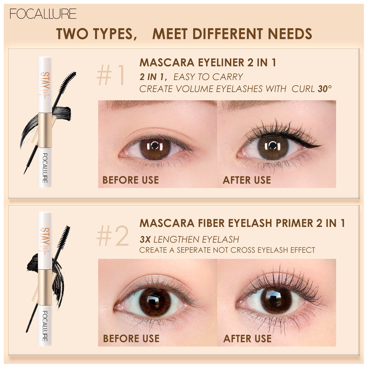 Focallure Waterproof Lashprimer & Mascara 2In1 FA160 #2