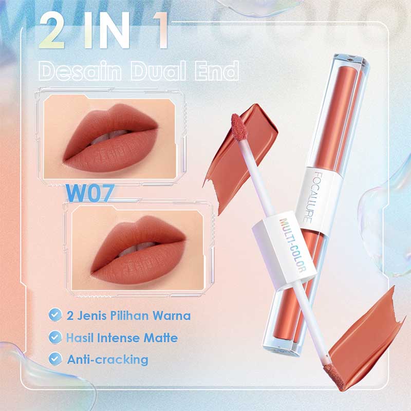 FOCALLURE MULTICOLOR 2-IN-1 LIPSTICK & LIP GLOSS FA327 W02#