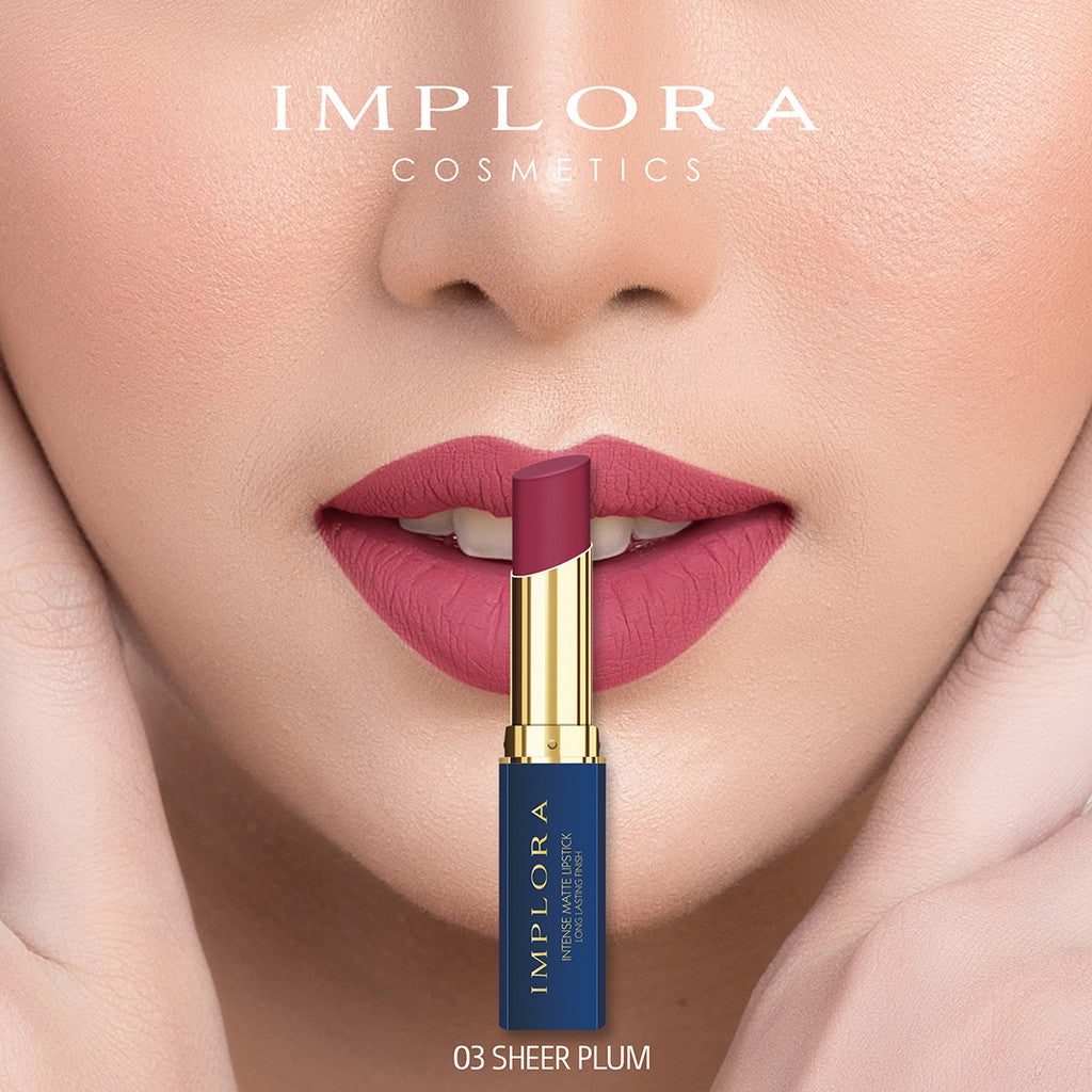 IMPLORA Lipstik Intense Matte Lipstick 03 - Sheer Plum | 3.5 gr