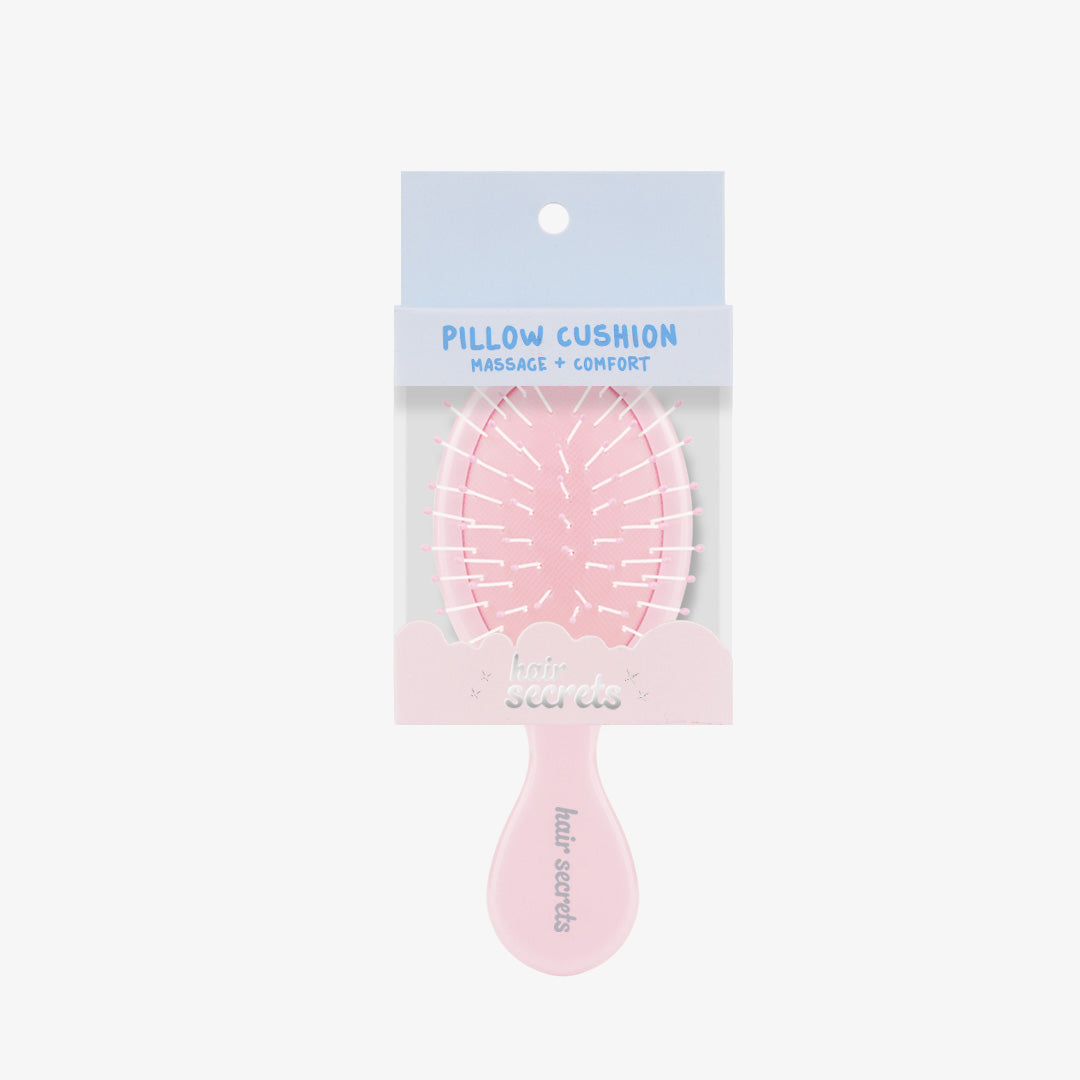 Hair Secrets Mini Pillow Cushion Hair Brush Pink