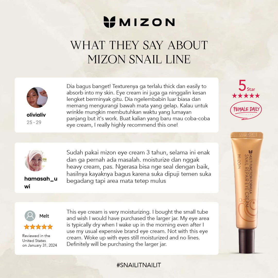 Mizon Snail Repair Eye Cream 15 Ml