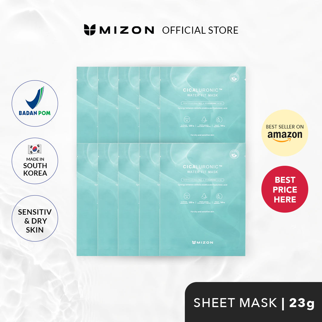 Mizon Cicaluronic Water Fit Mask 24G (Set Of 10)