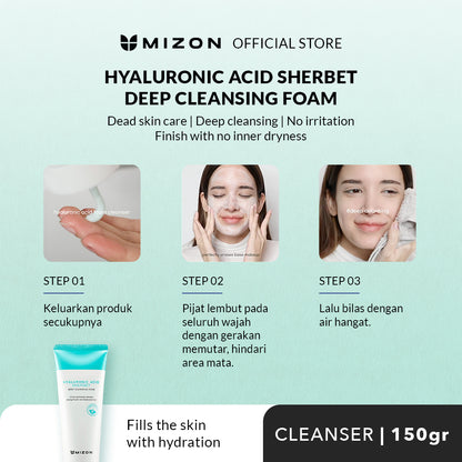 Mizon Hyaluronic Acid Sherbet Deep Cleansing Foam