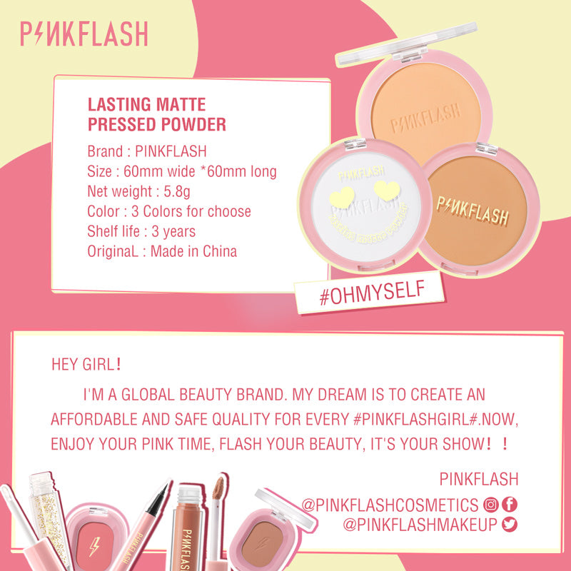 Pinkflash F08 Lasting Matte Pressed Powder #111