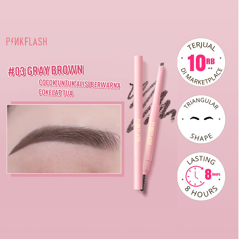 Pinkflash Waterproof Auto Eyebrow Pencil PF-E09 - #03 Gray Brown