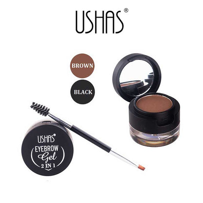 Ushas EG190 Eyebrow Gel 2in1 3.3gr & Powder Black 1.6gr