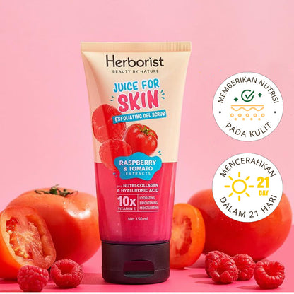 HERBORIST Juice For Skin Exfoliating Gel Scrub Raspberry Tomato 150ml