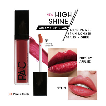 PAC High Shine Creamy Lip Stain - 03 Panna Cotta | 6.5ml