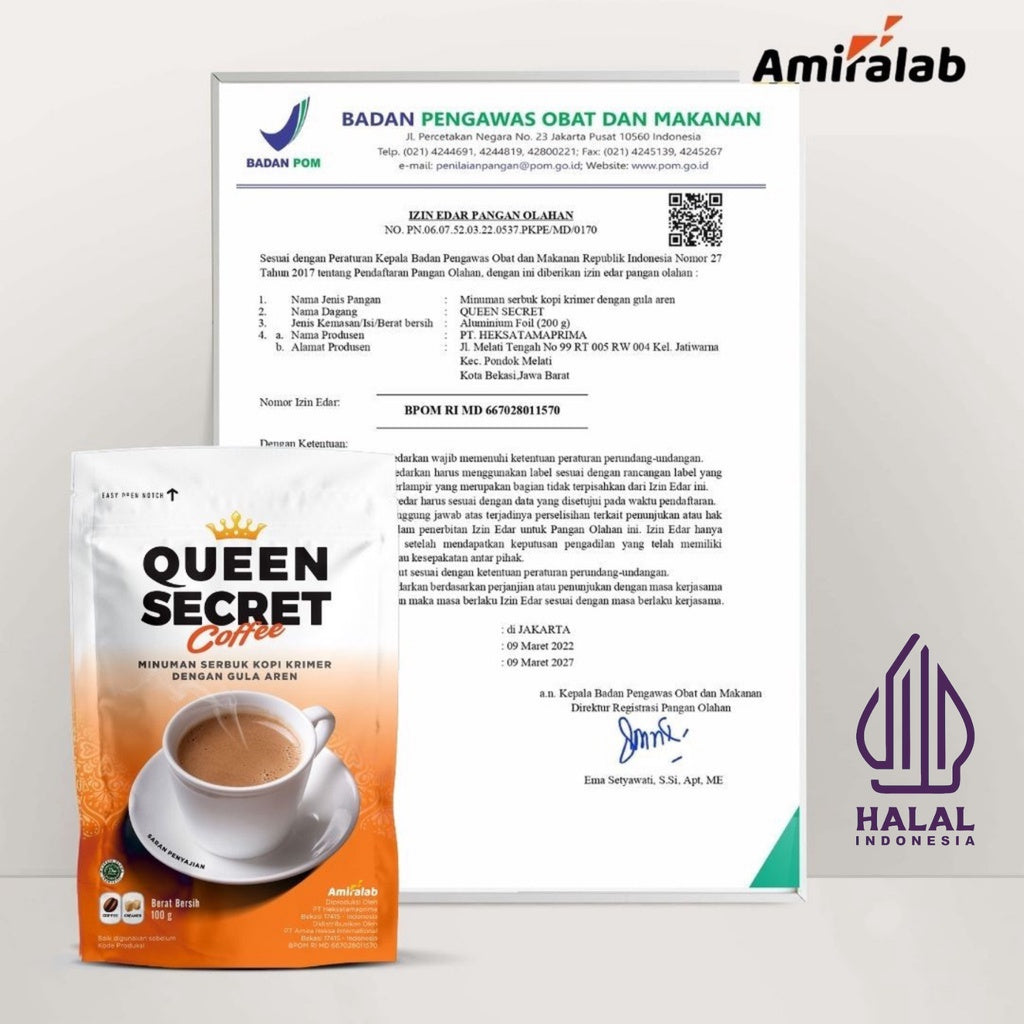 Queen Secret Coffee Minuman Kopi Lancar Haid Menstruasi | 100gr