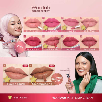 WARDAH Exclusive Matte Lip Cream 08 - Pinkcredible | 4 gr