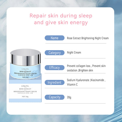 Girlpal Rose Brightening Night Cream Vitamin C + Niacinamide | 20 g