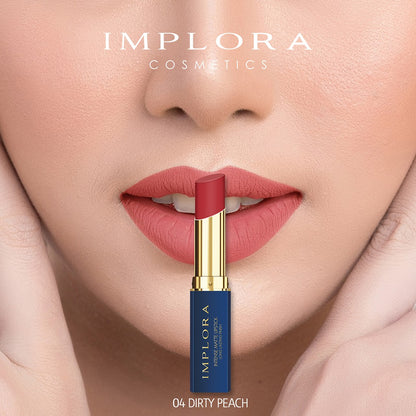 IMPLORA Lipstik Intense Matte Lipstick 04 - Dirty Peach | 3.5