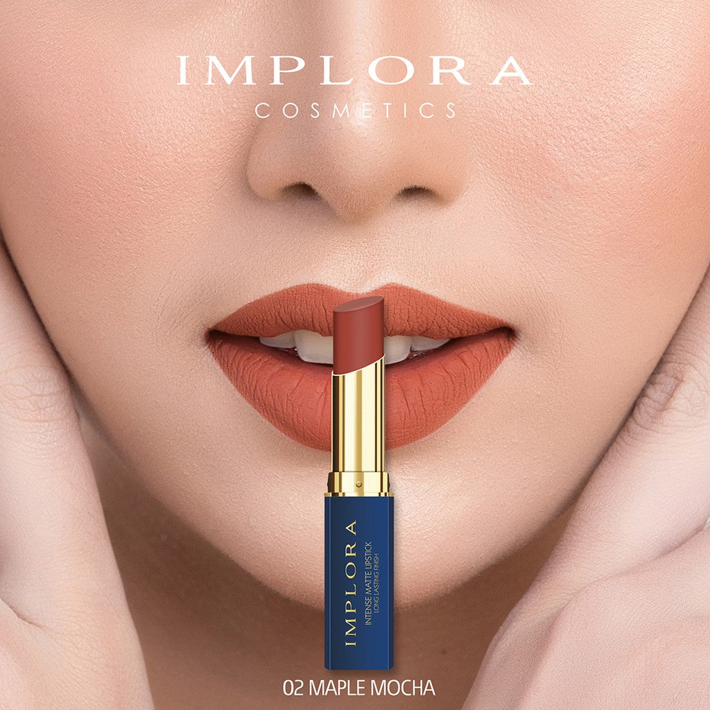 IMPLORA Lipstik Intense Matte Lipstick 02 - Maple Mocha | 3.5 gr