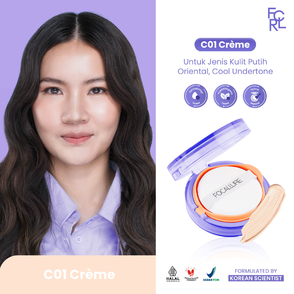 FOCALLURE Lightweight Glowing Cushion - C01 CrÃ¨me