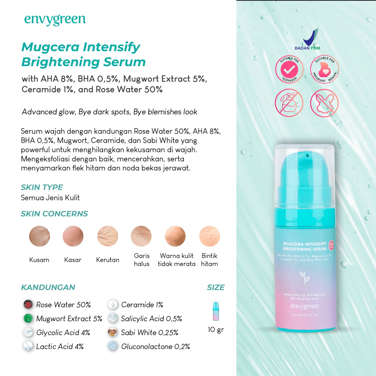 Envygreen Mugcera Intensify Brightening Serum AHA 8% | 10 ml