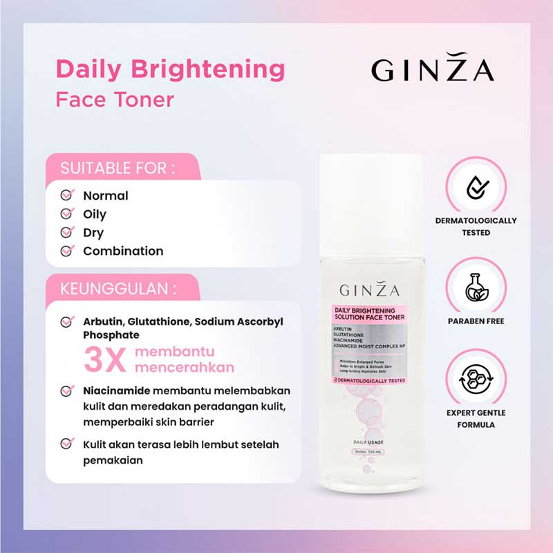 Ginza Daily Brightening Solution Face Toner 105ml