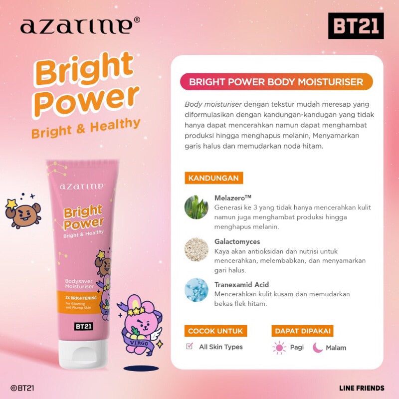 Azarine BT21 Body Lotion Bright Power | 100 ml