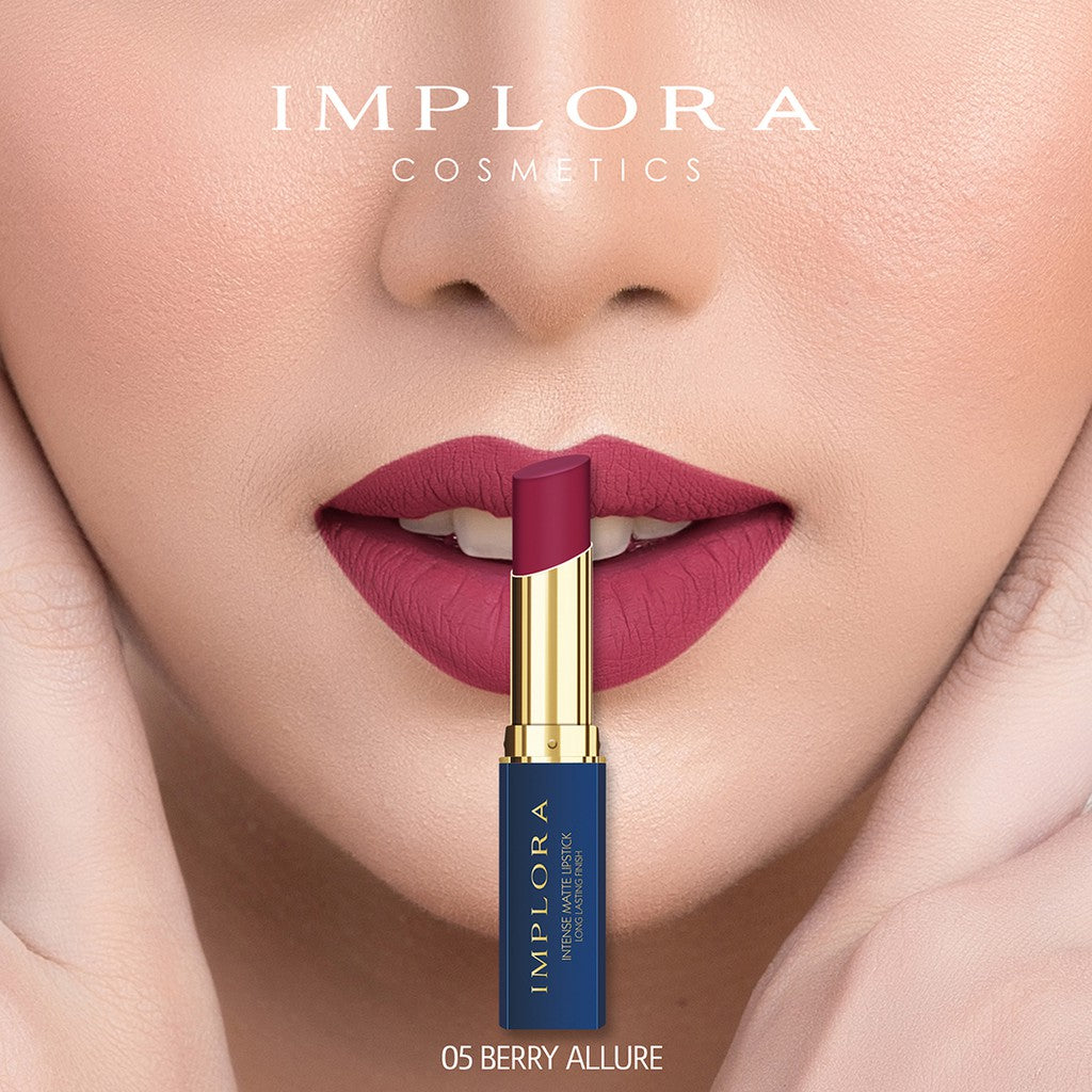 IMPLORA Lipstik Intense Matte Lipstick 05 - Berry Allure | 3.5 gr