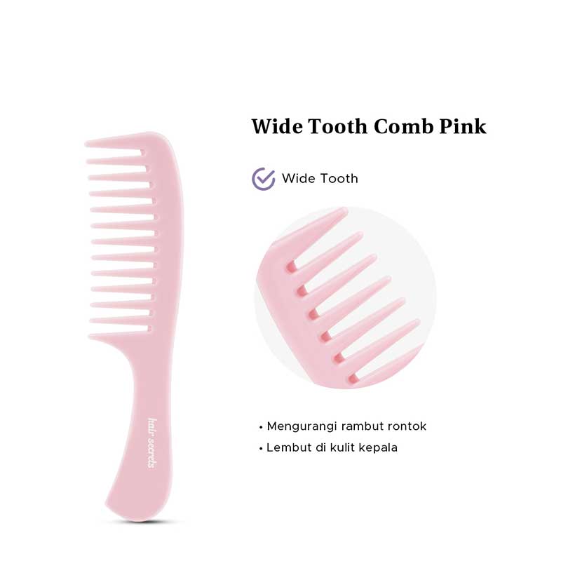 Hair Secrets Wide Tooth Comb Pink