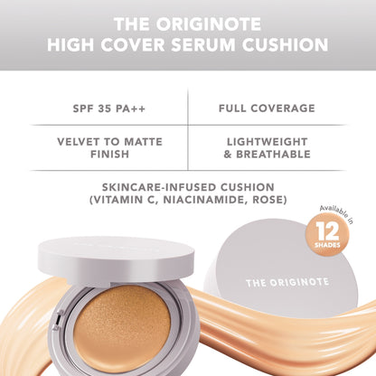 The Originote High Cover Serum Cushion - Light Neutral