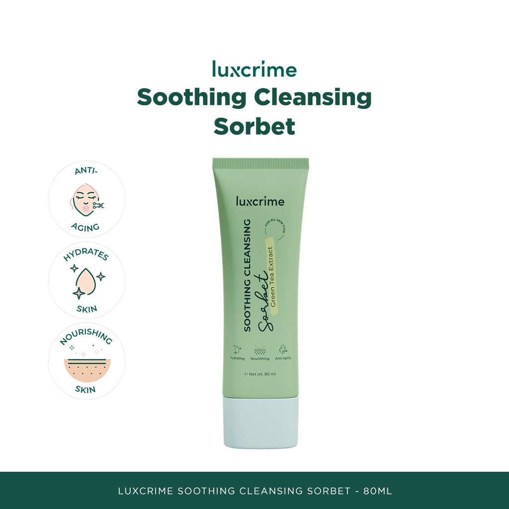 LUXCRIME Soothing Cleansing Sorbet - Cleansing Balm dengan Green Tea Extract 80 ml