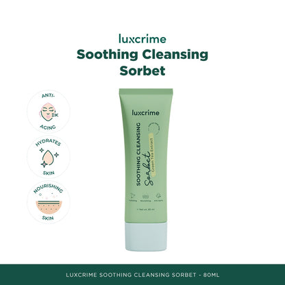 LUXCRIME Soothing Cleansing Sorbet - Cleansing Balm dengan Green Tea Extract 80 ml