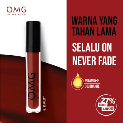 OMG Oh My Glam Matte Kiss Lip Cream - 12 Scarlet | 3.5 g