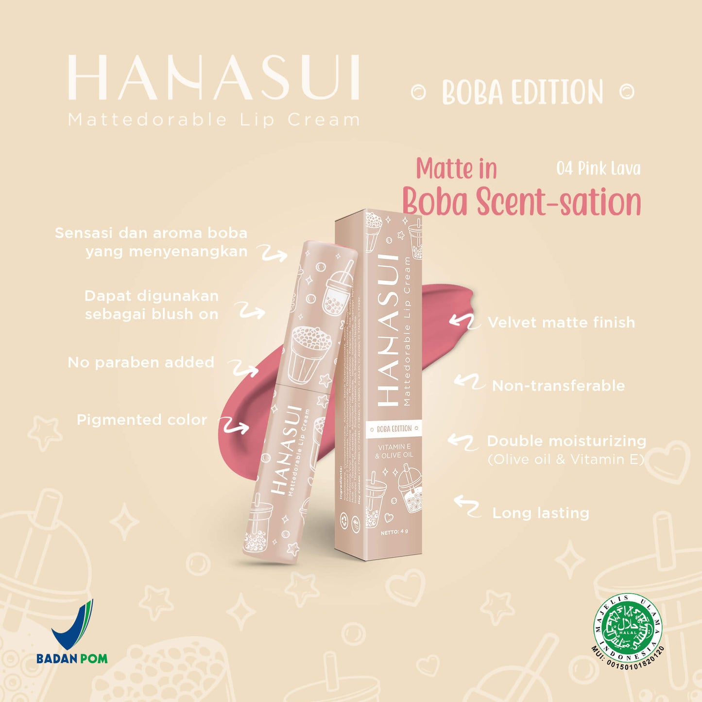 Hanasui Lip Cream - Pink Lava 04