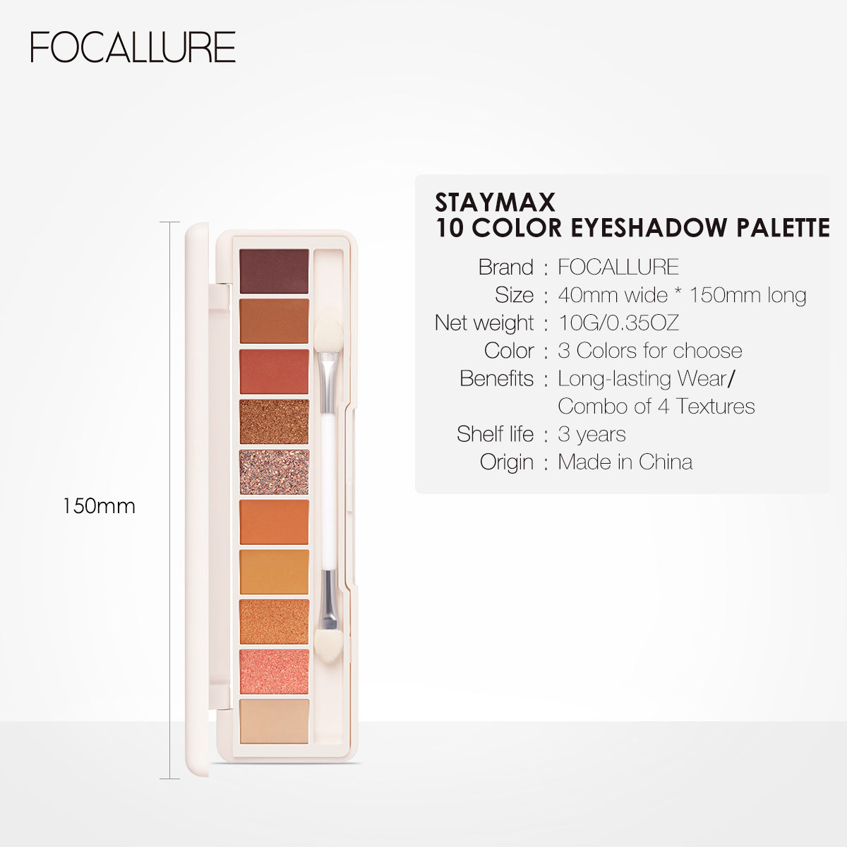 Focallure 10 Color Eyeshadow Palette FA158 #03