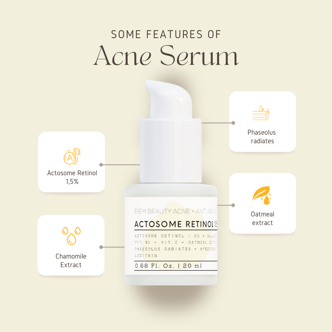 EIEM Beauty Acne + Anti Aging Serum, actosome retinol 1.5%  | 20ml