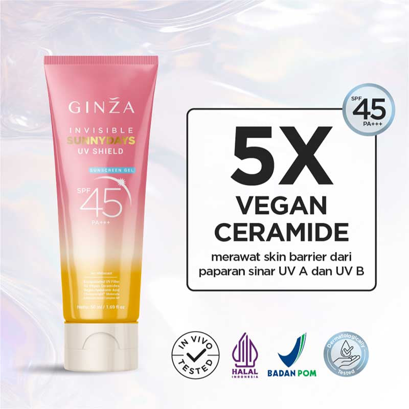 Ginza Invisible SunnyDays UV Shield Sunscreen Gel SPF 45 PA+++ | 30ml