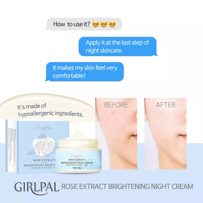 Girlpal Rose Brightening Night Cream Vitamin C + Niacinamide | 20 g