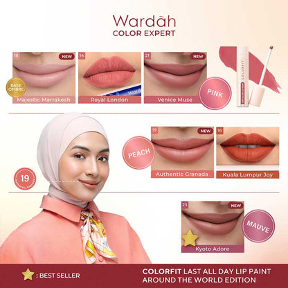 WARDAH Colorfit Last All Day Lip Paint 19 - Authentic Granada | 4.2 gr