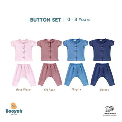 Booyah Baby & Kids Piyama Anak - Button Set Rose Water (6-12 Month)